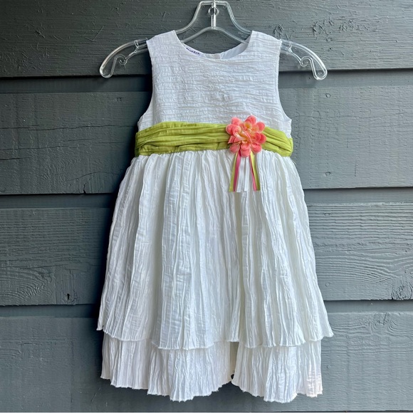 BLUEBERI BOULEVARD WHITE CRINKLE DRESS SIZE 5 - Picture 1 of 11